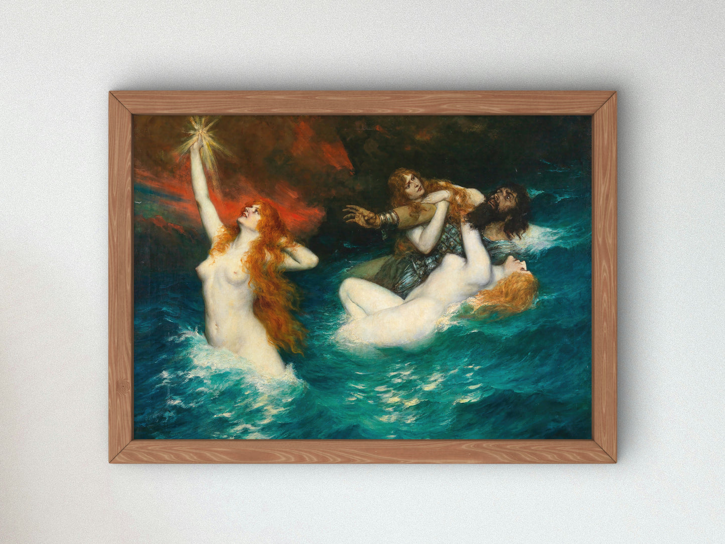 The Rhinemaidens by Ferdinand Leeke 1913, Wall Art Print, Fine Art Reproduction, Museum Quality Decor, Poster