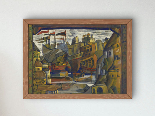 The Novgorod Market From Sadko by Nicholas Roerich 1920, Wall Art Print, Fine Art Reproduction, Museum Quality Decor, Poster