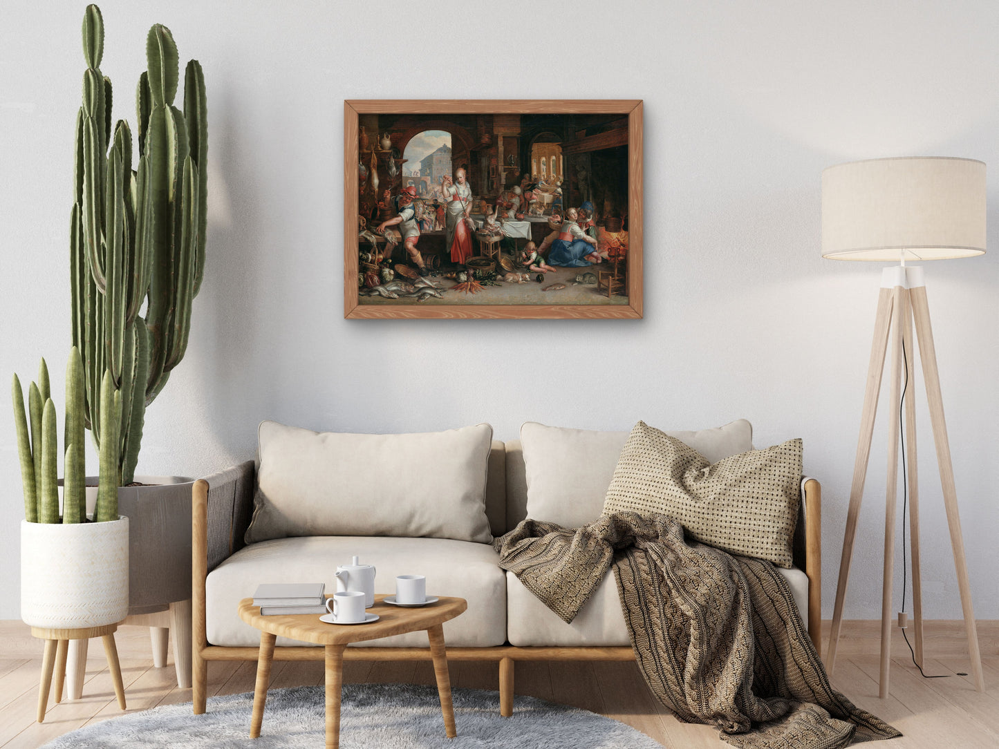 Kitchen Interior with the Parable of the Great Supper by Joachim Wtewael 1605, Wall Art Print, Fine Art Reproduction, Museum Quality Decor