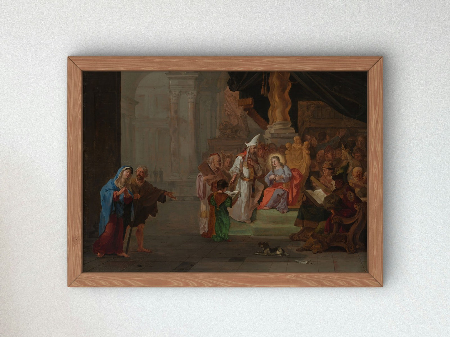 Christ among the Doctors by Abraham Hondius 1668, Wall Art Print, Fine Art Reproduction, Museum Quality Decor, Poster