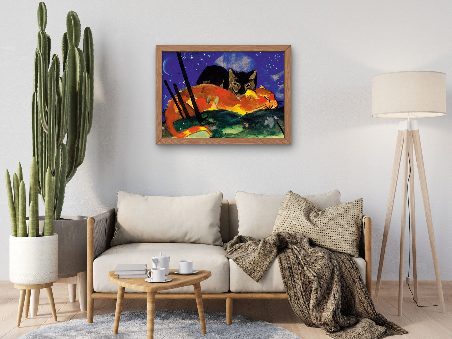 Two Cats by Franz Marc 1913, Wall Art Print, Fine Art Reproduction, Museum Quality Decor, Poster