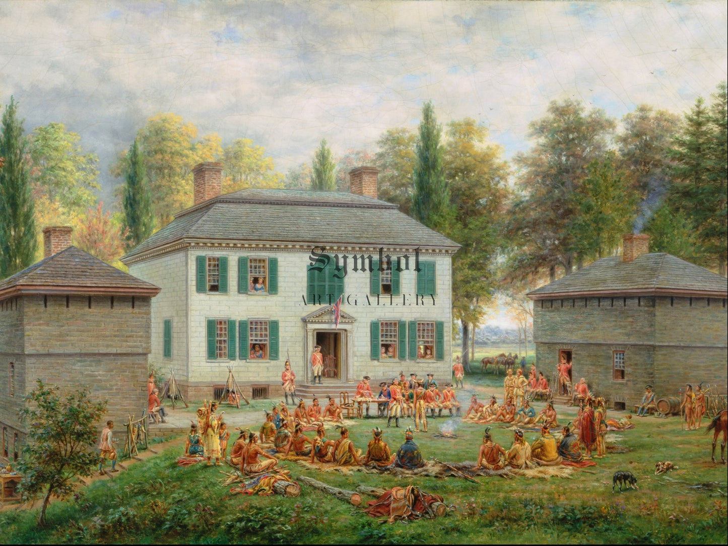 Sir William Johnson Presenting Medals to the Indian Chiefs of the Six Nations at Johnstown NY 1772 by Edward Lamson Henry 1903