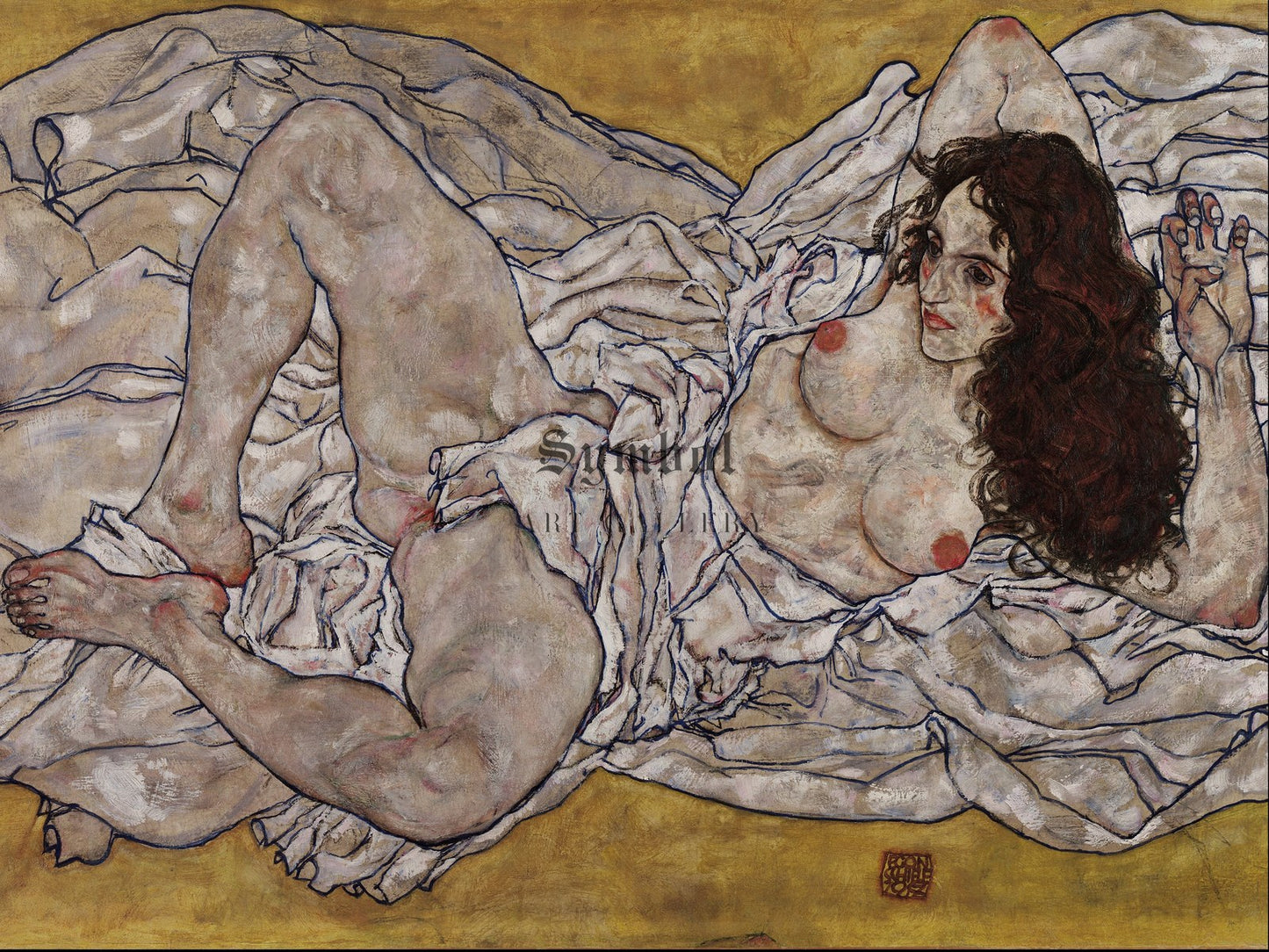 Reclining Woman by Egon Schiele 1917, Wall Art Print, Fine Art Reproduction, Museum Quality Decor, Poster