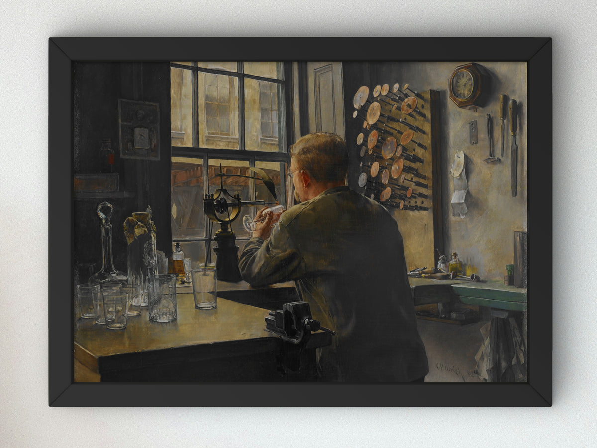 The Glass Engraver by Charles Frederick Ulrich 1883, Wall Art Print, Fine Art Reproduction, Museum Quality Decor, Poster