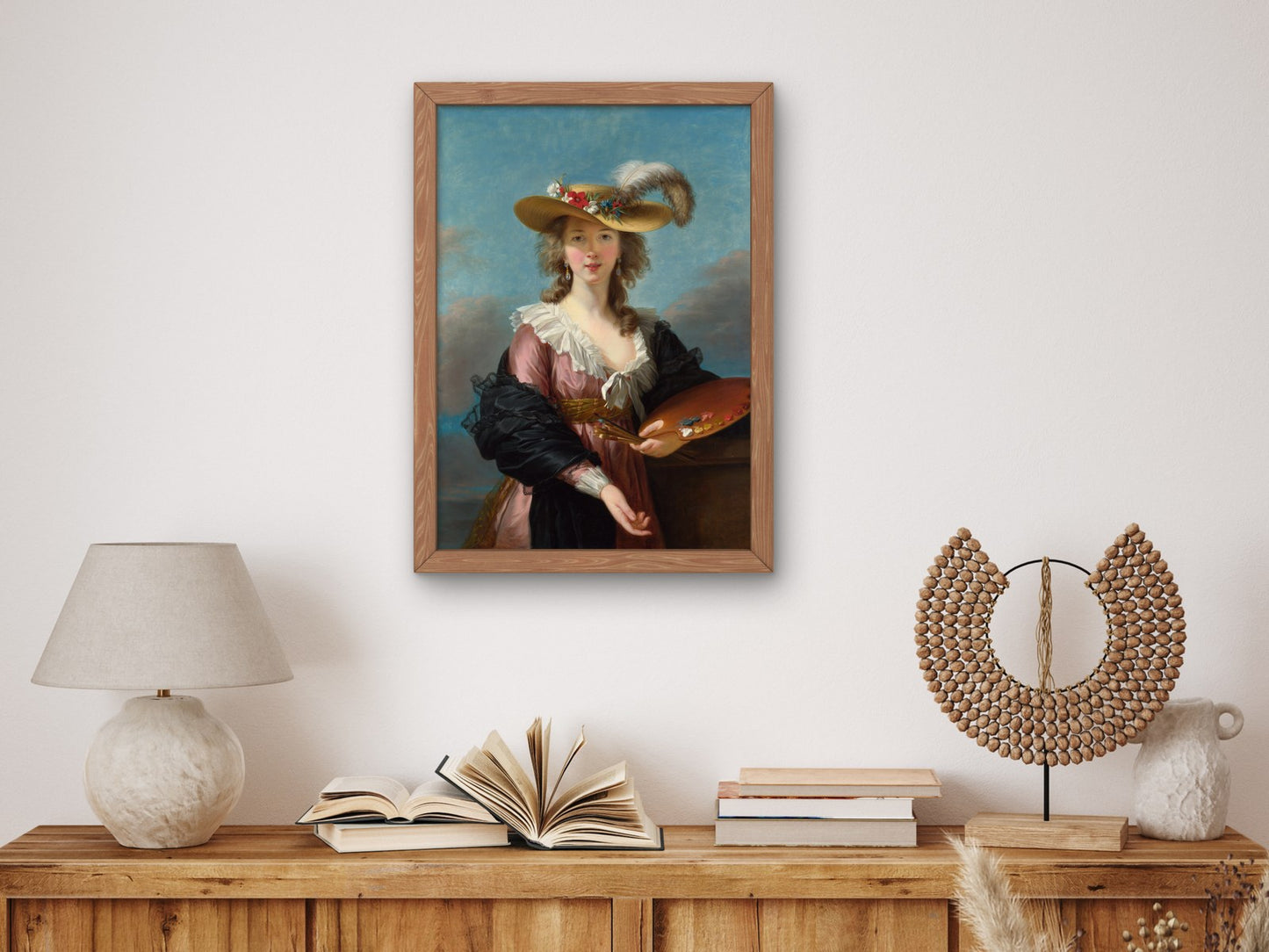 Self Portrait in a Straw Hat by Élisabeth Vigée Le Brun 1782, Wall Art Print, Fine Art Reproduction, Museum Quality Decor, Poster