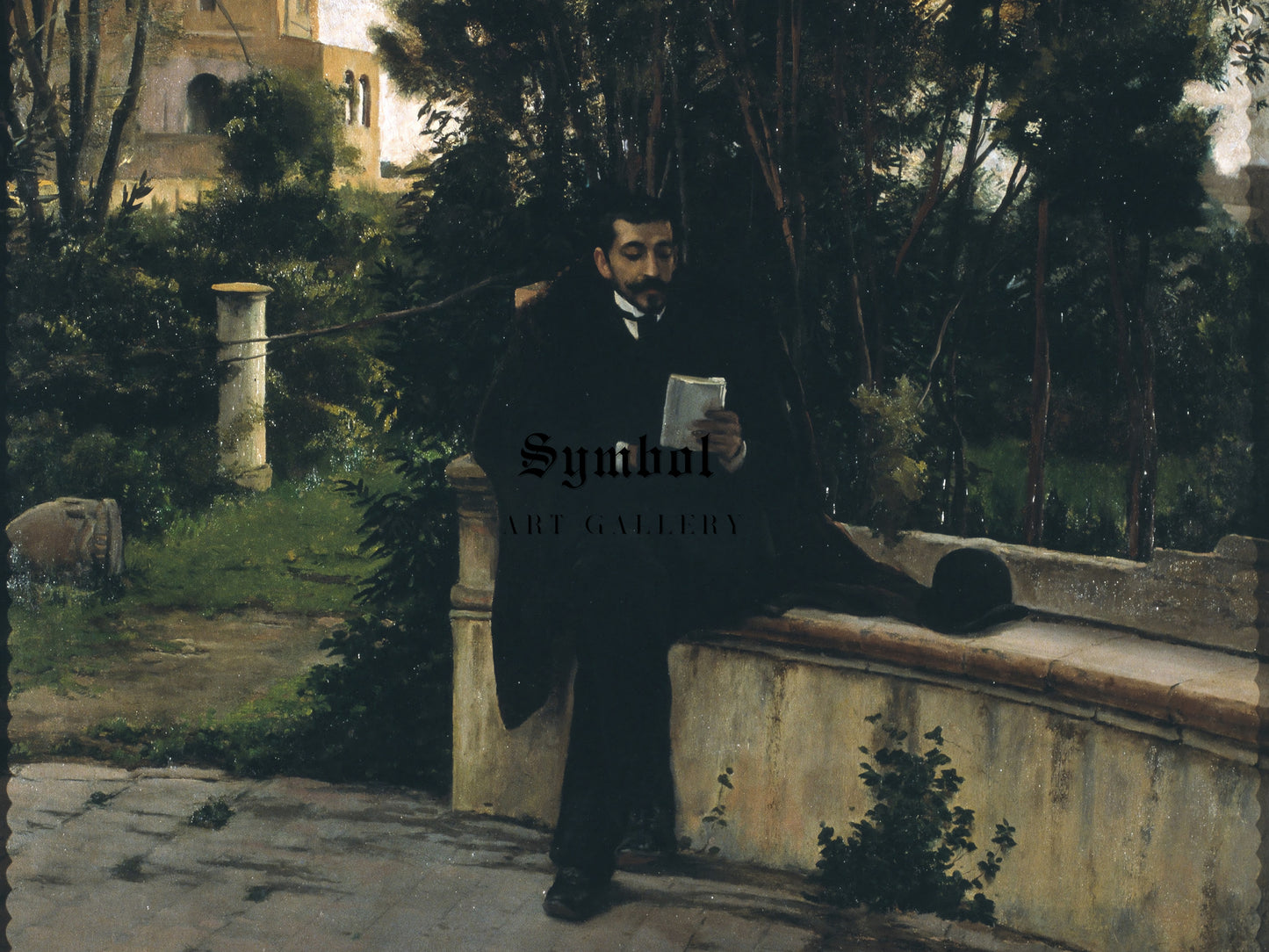 Senyor Quer in the Garden by Santiago Rusiñol 1889, Wall Art Print, Fine Art Reproduction, Museum Quality Decor, Poster