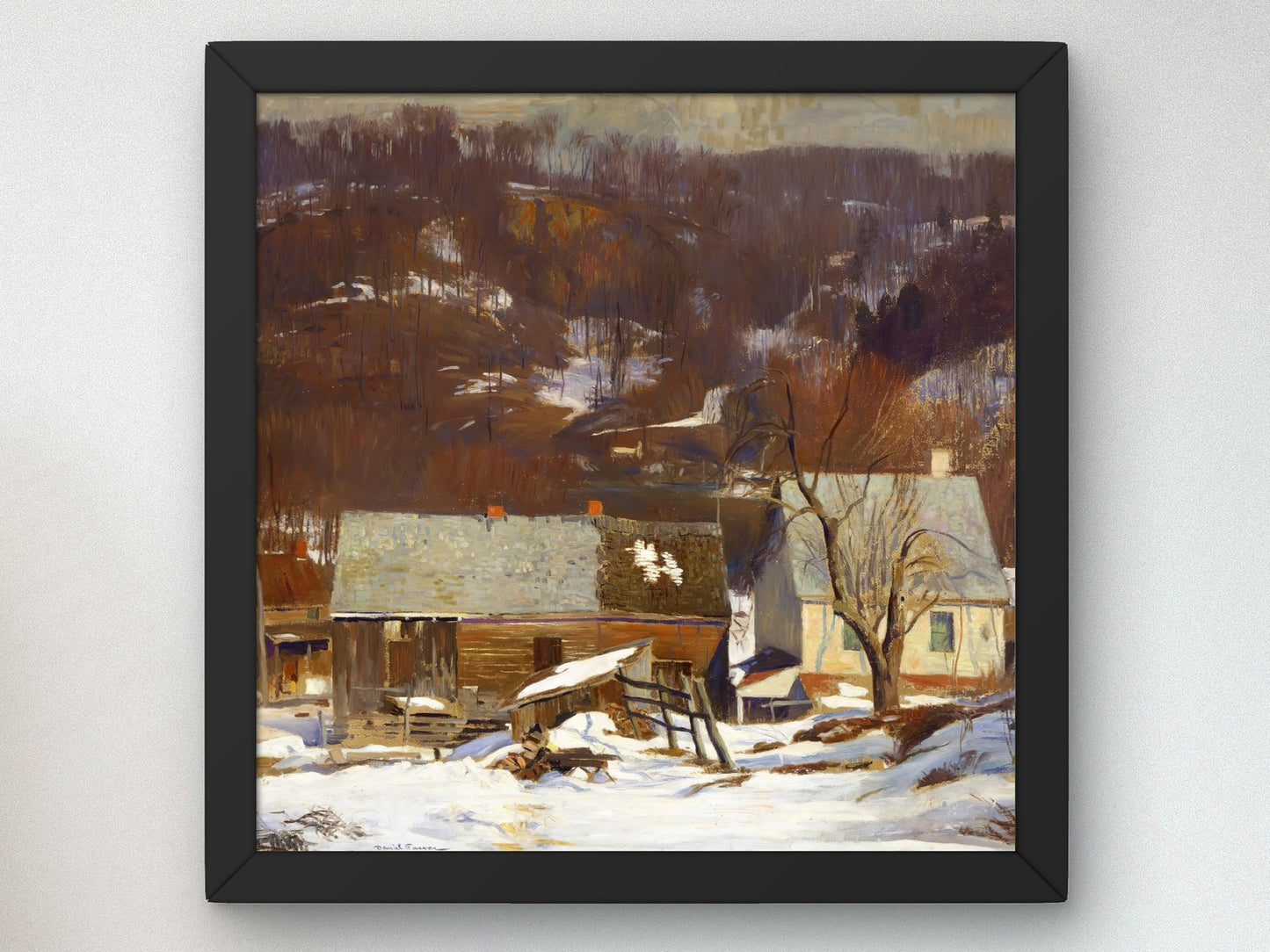 Late Snow Byram by Daniel Garber 1936, Wall Art Print, Fine Art Reproduction, Museum Quality Decor, Poster
