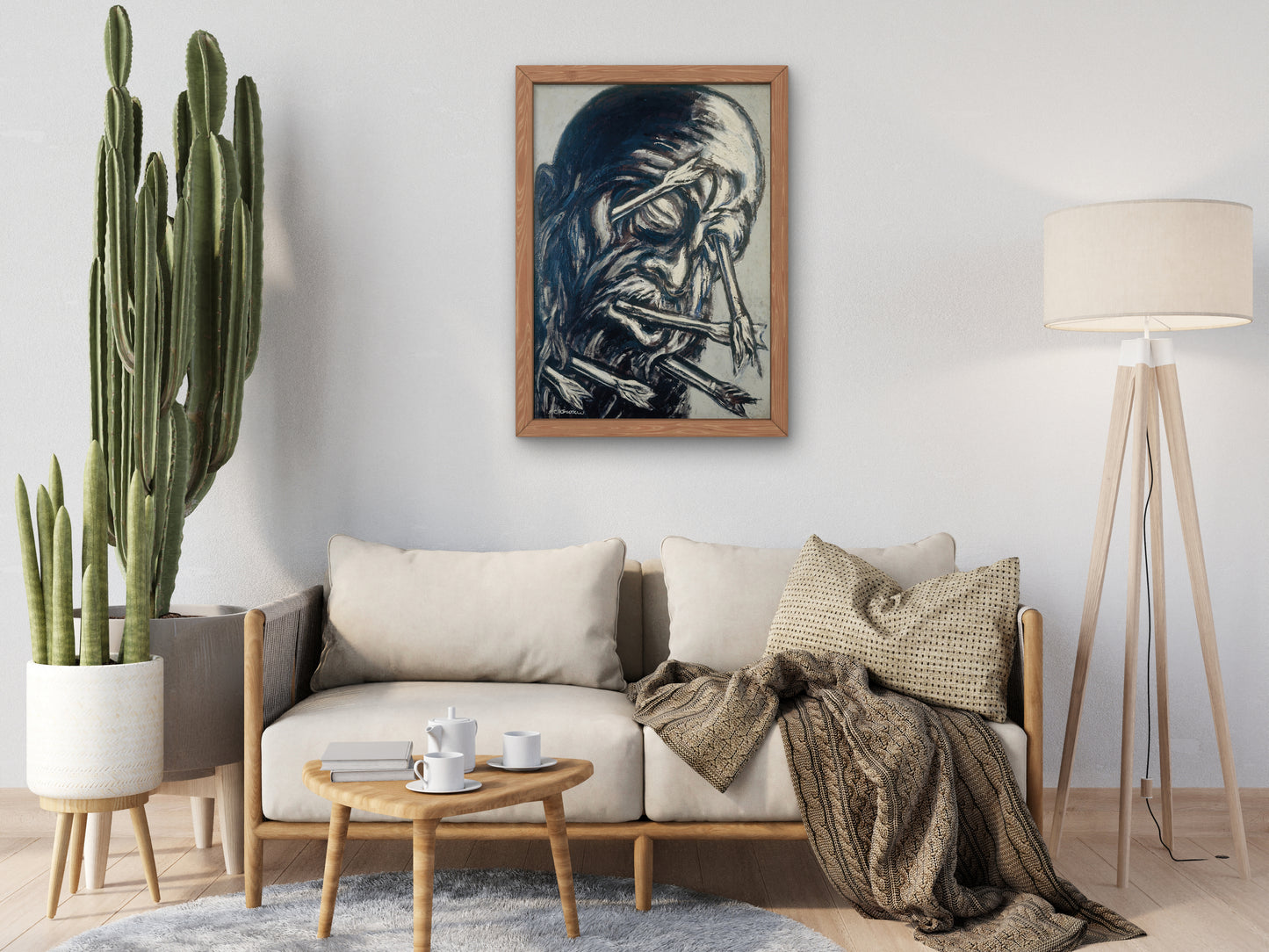 Head Pierced with Arrows by José Clemente Orozco 1947, Wall Art Print, Fine Art Reproduction, Museum Quality Decor, Poster