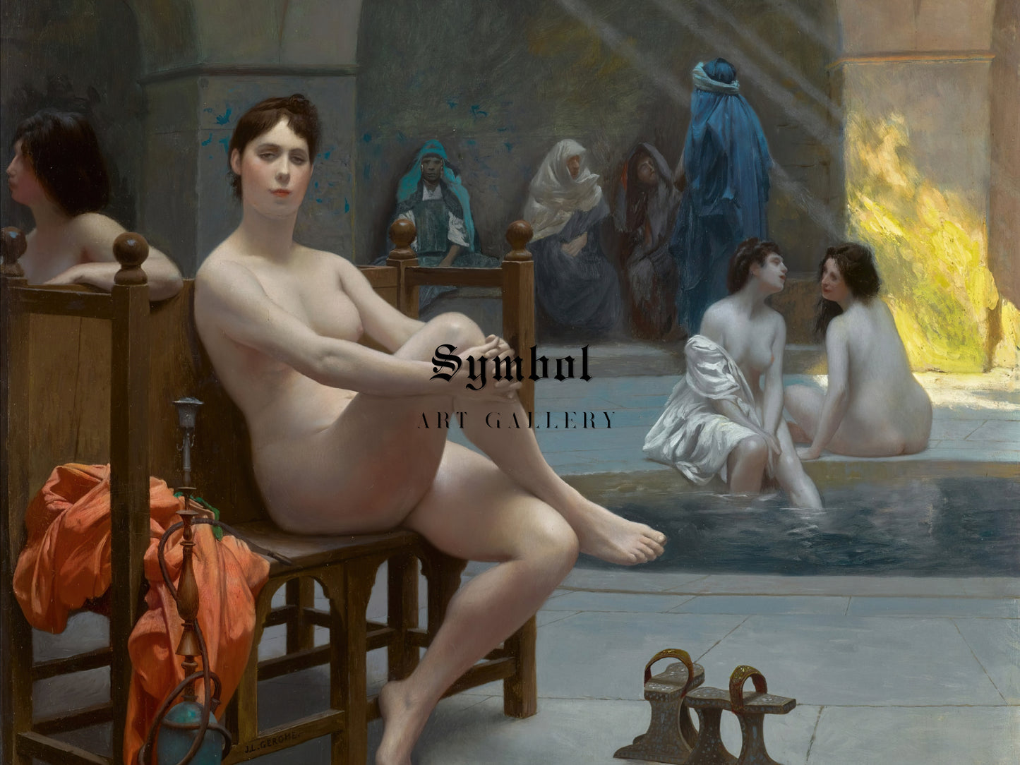 The Women's Bath by Jean Léon Gérôme 1880, Wall Art Print, Fine Art Reproduction, Museum Quality Decor, Poster