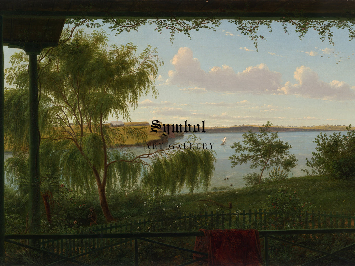 From the verandah of Purrumbete by Eugene von Guérard 1858, Wall Art Print, Fine Art Reproduction, Museum Quality Decor, Poster