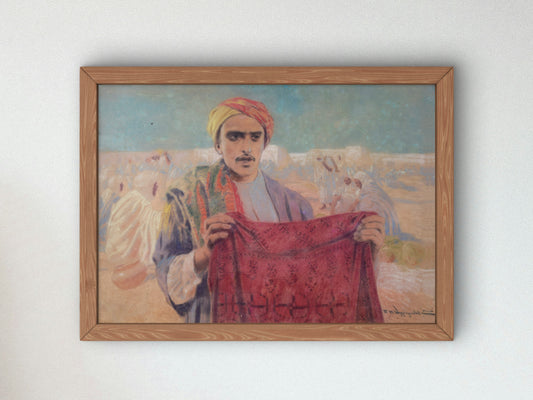 Carpet Seller by Feliks Wygrzywalski 1907, Wall Art Print, Fine Art Reproduction, Museum Quality Decor, Poster