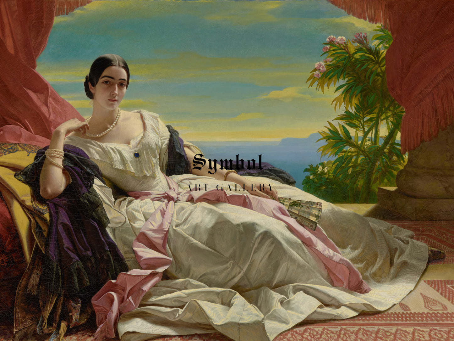 Portrait of Princess Leonilla by Franz Xaver Winterhalter 1843, Wall Art Print, Fine Art Reproduction, Museum Quality Decor, Poster