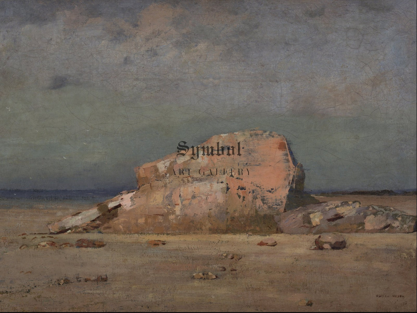 The Pink Rock by Odilon Redon 1880, Wall Art Print, Fine Art Reproduction, Museum Quality Decor, Poster