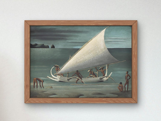 Balinese Fishermen with Outrigger by Miguel Covarrubias, 1935, Art Deco and American Modernism, fine art print