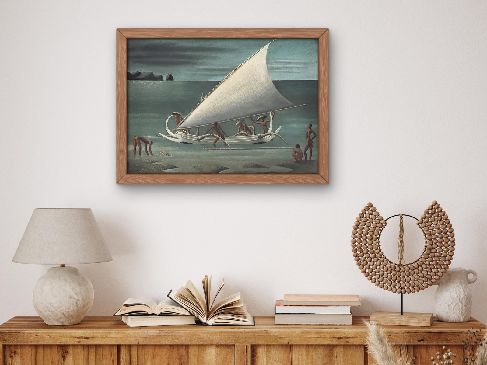 Balinese Fishermen with Outrigger by Miguel Covarrubias, 1935, Art Deco and American Modernism, fine art print