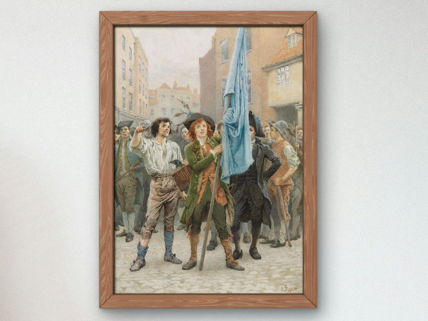 Barnaby Rudge Helping Lead the Gordon Riots by Charles Green, 1884, Dark Academia Art, fine art print