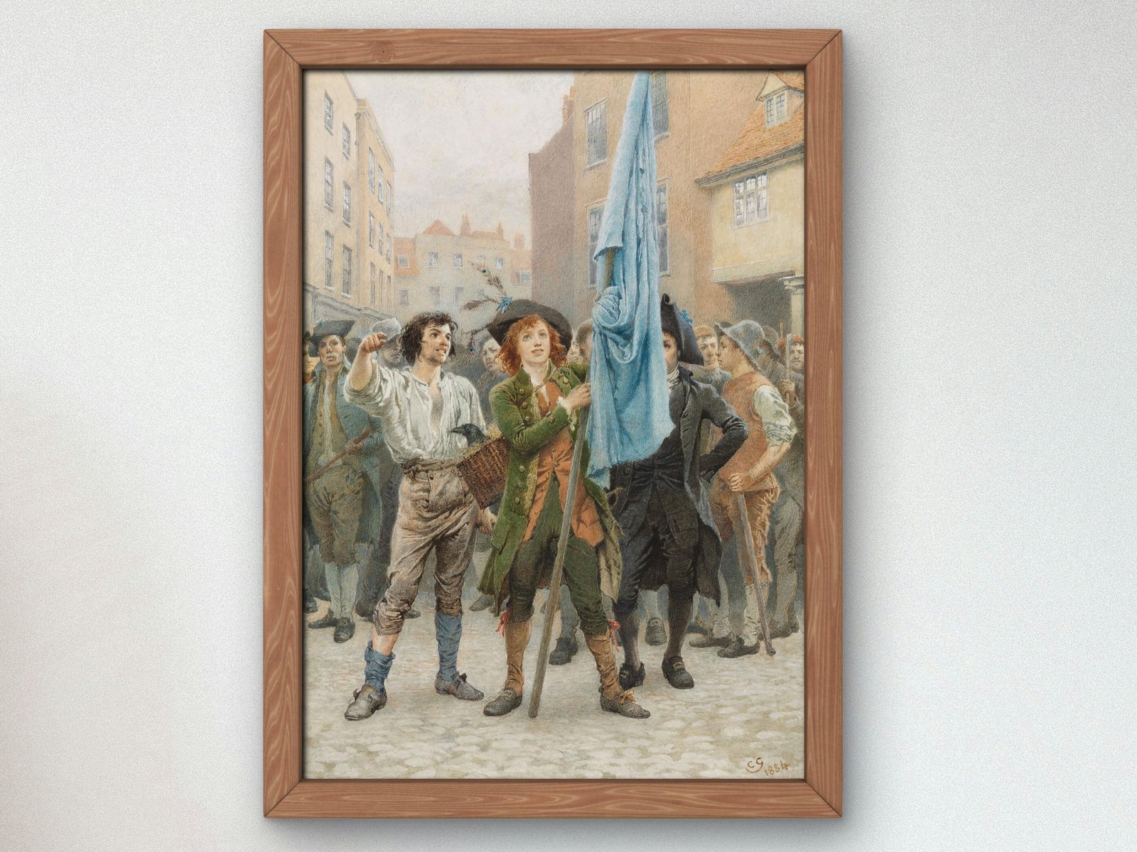 Barnaby Rudge Helping Lead the Gordon Riots by Charles Green, 1884, Dark Academia Art, fine art print