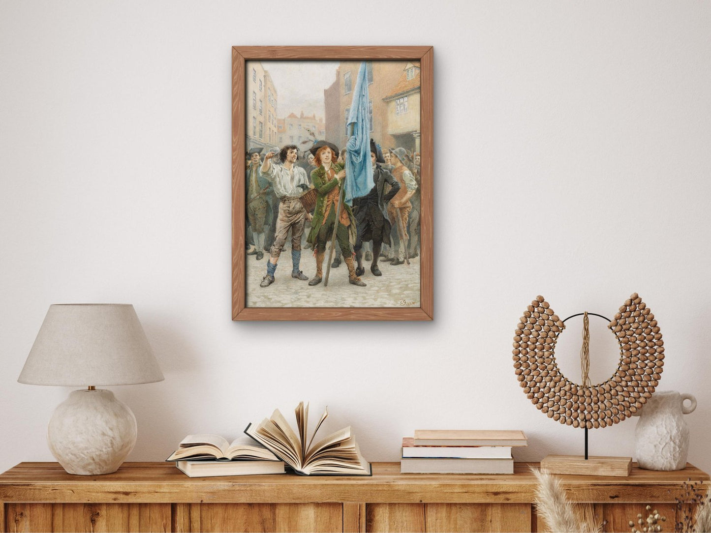 Barnaby Rudge Helping Lead the Gordon Riots by Charles Green, 1884, Dark Academia Art, fine art print