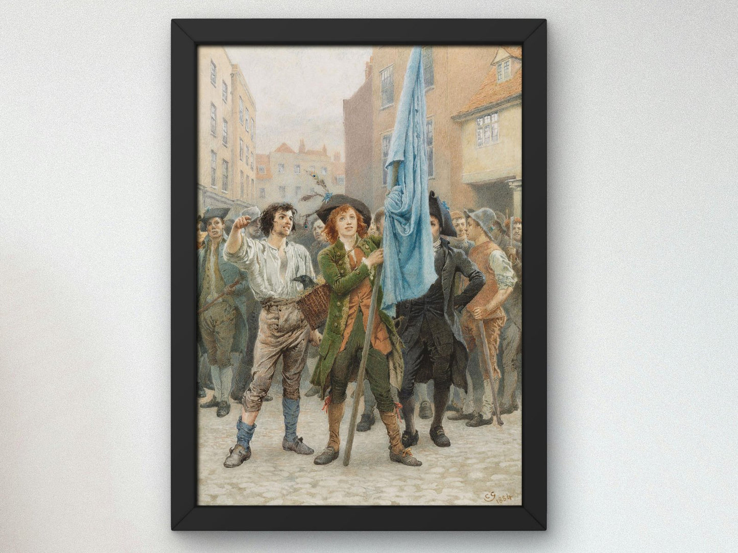 Barnaby Rudge Helping Lead the Gordon Riots by Charles Green, 1884, Dark Academia Art, fine art print