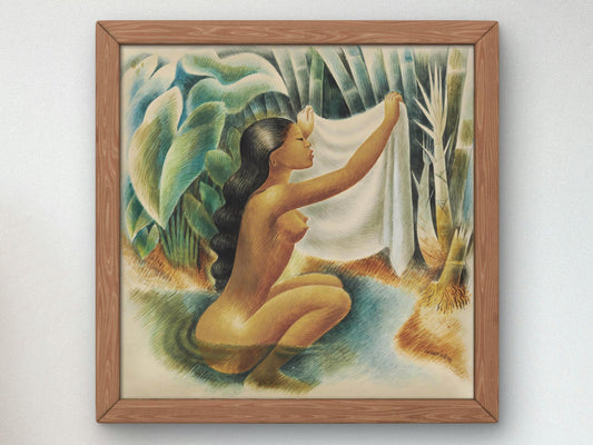 Bather Holding Up Her Kemban by Miguel Covarrubias, 1937, Art Deco and American Modernism, fine art print