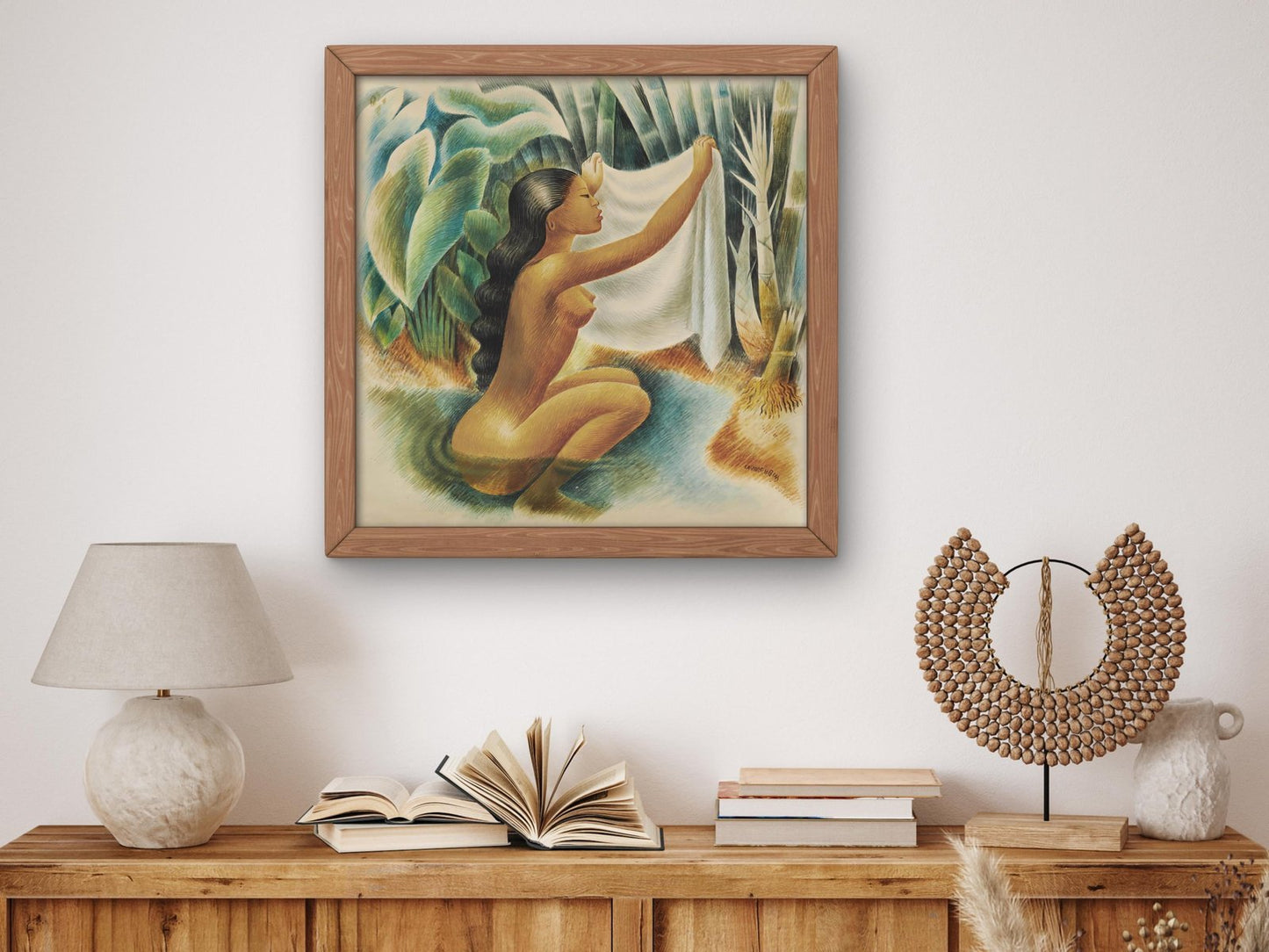 Bather Holding Up Her Kemban by Miguel Covarrubias, 1937, Art Deco and American Modernism, fine art print