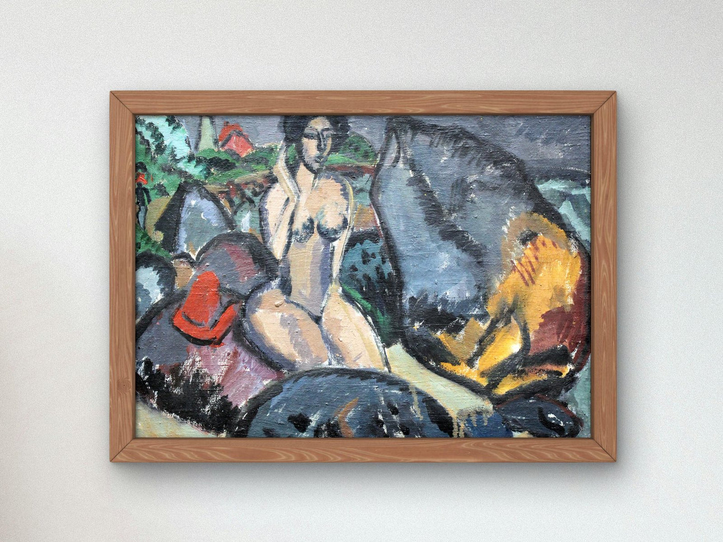 Bathers Between Stones by Ernst Ludwig Kirchner, 1912, Expressionism and Fauvism, fine art print