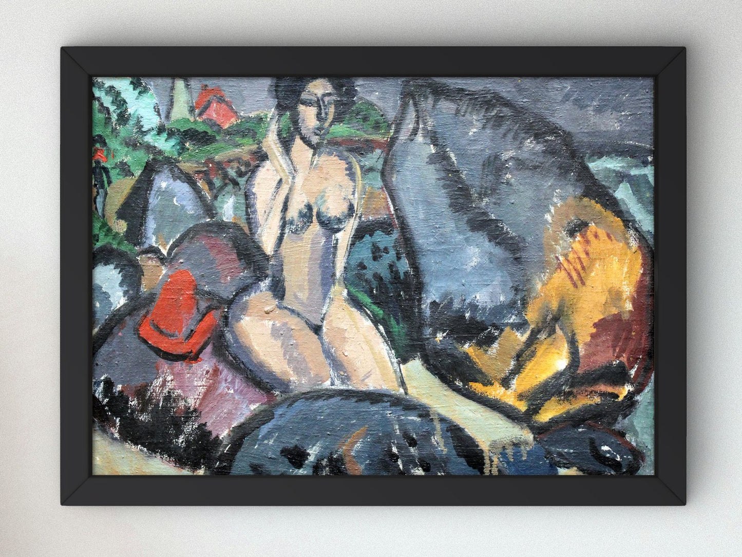 Bathers Between Stones by Ernst Ludwig Kirchner, 1912, Expressionism and Fauvism, fine art print
