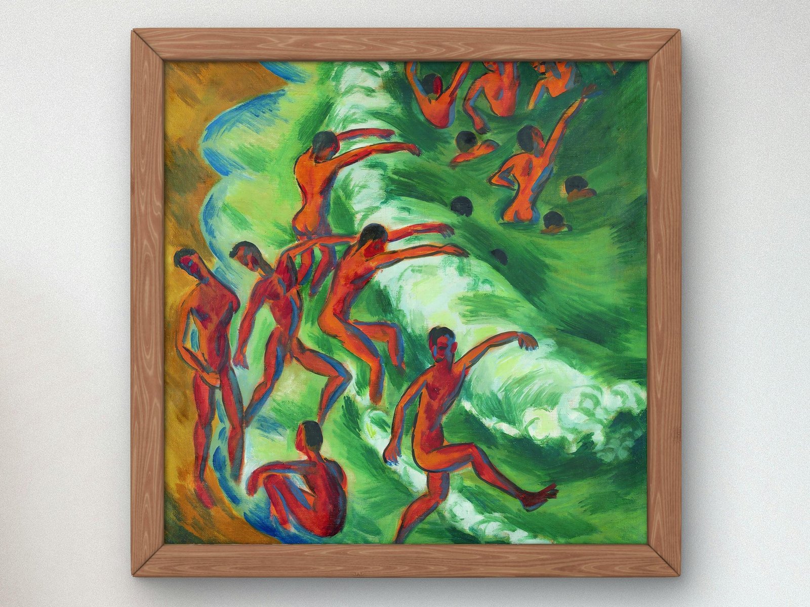 Bathing Boys in the Surf by Max Pechstein, 1917, Expressionism and Fauvism, fine art print