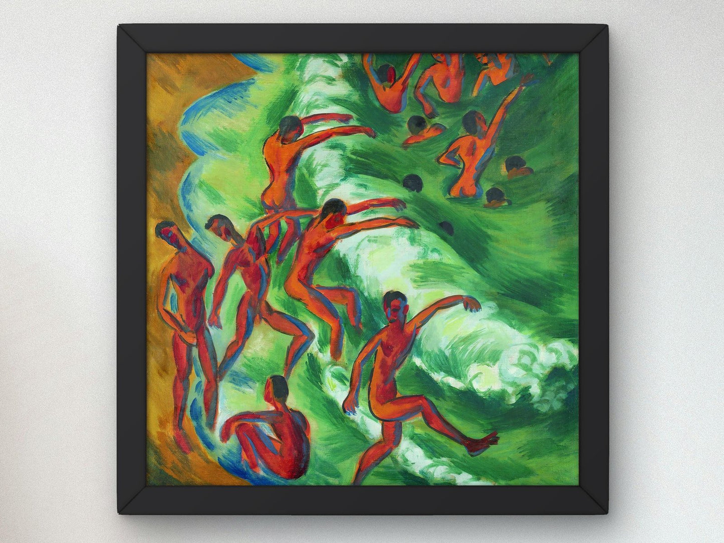 Bathing Boys in the Surf by Max Pechstein, 1917, Expressionism and Fauvism, fine art print