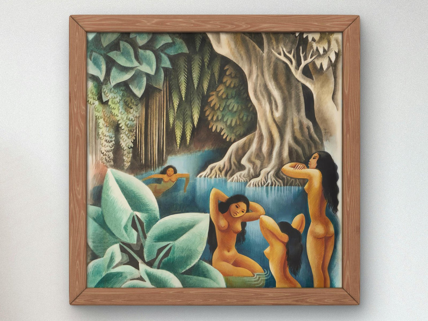 Bathing in the River by Miguel Covarrubias, 1936, Art Deco and American Modernism, fine art print