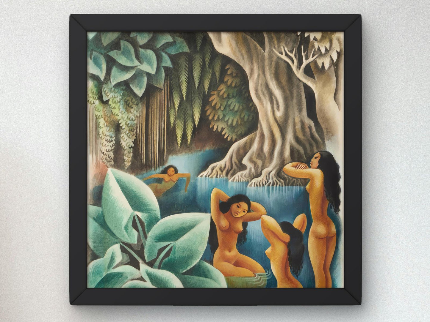 Bathing in the River by Miguel Covarrubias, 1936, Art Deco and American Modernism, fine art print