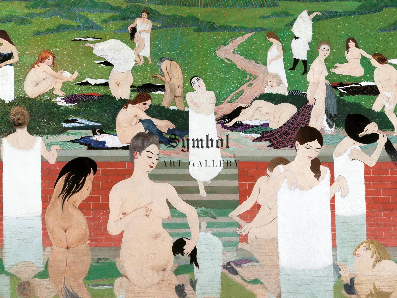 Bathing on a Summer Evening by Félix Vallotton, 1893, Post-Impressionism, fine art print