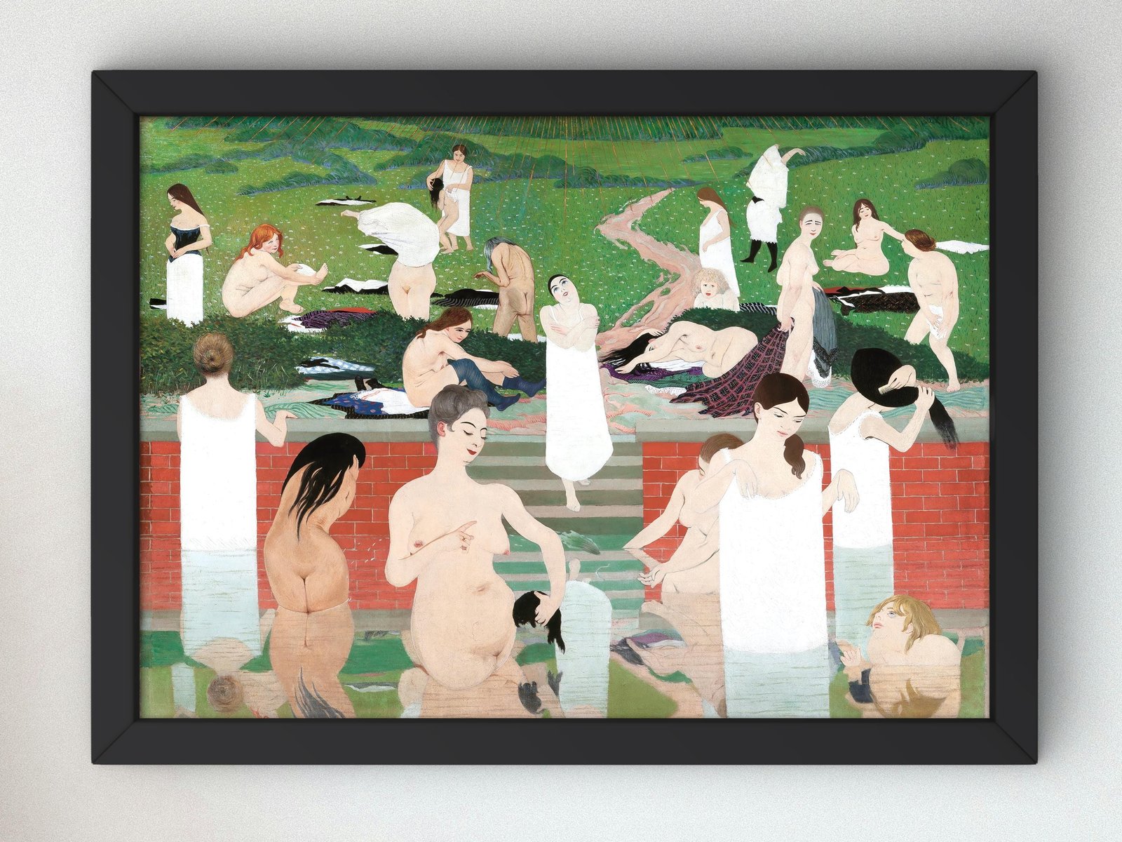 Bathing on a Summer Evening by Félix Vallotton, 1893, Post-Impressionism, fine art print