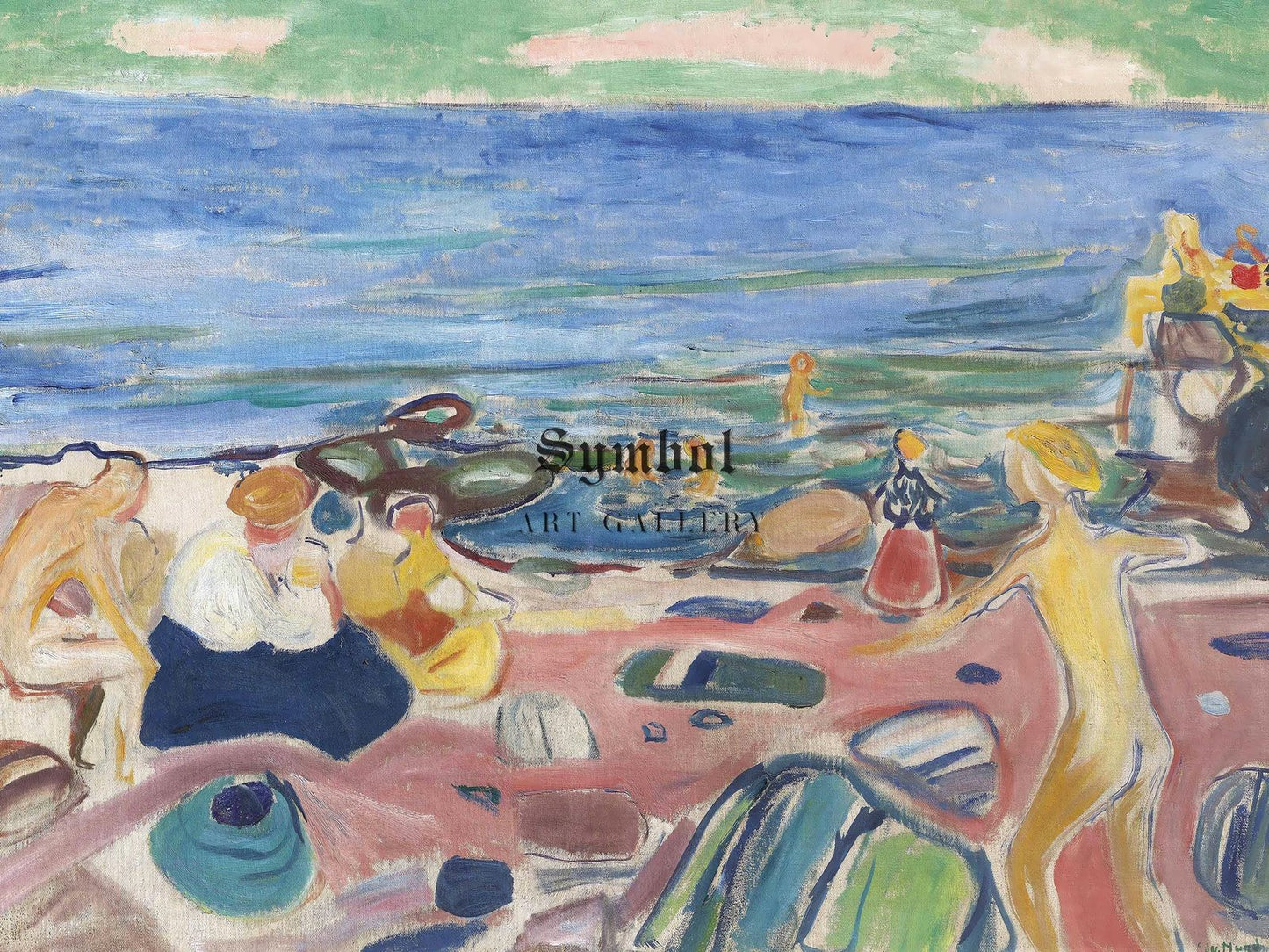 Bathing Scene by Edvard Munch, 1936, Expressionism and Fauvism, fine art print