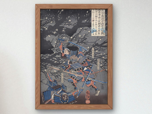 Battle at Ikuta no Mori by Utagawa Kuniyoshi, 1847, Japanese Woodblock Prints, fine art print