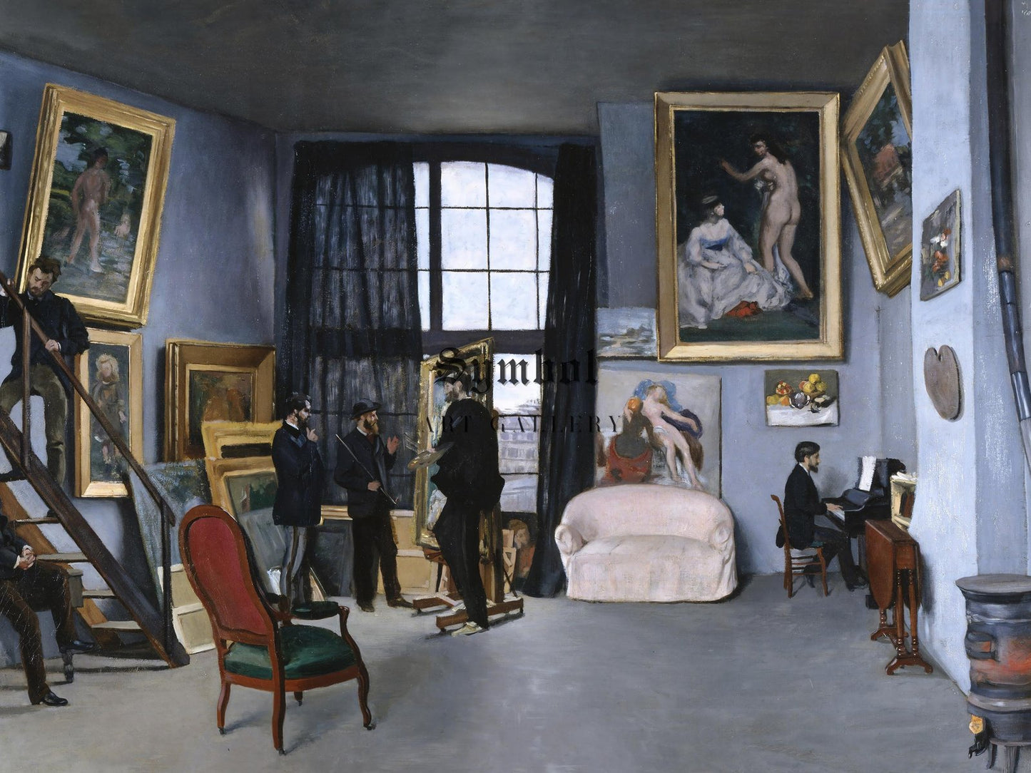 Bazille's Studio by Frédéric Bazille, 1870, Realism and Naturalism, fine art print