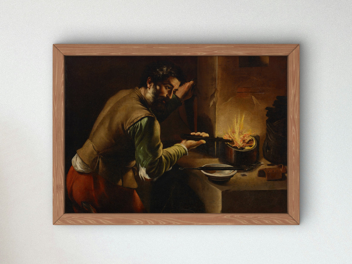A Silversmith by Mattia Preti, Wall Art Print, Fine Art Reproduction, Museum Quality Decor, Poster