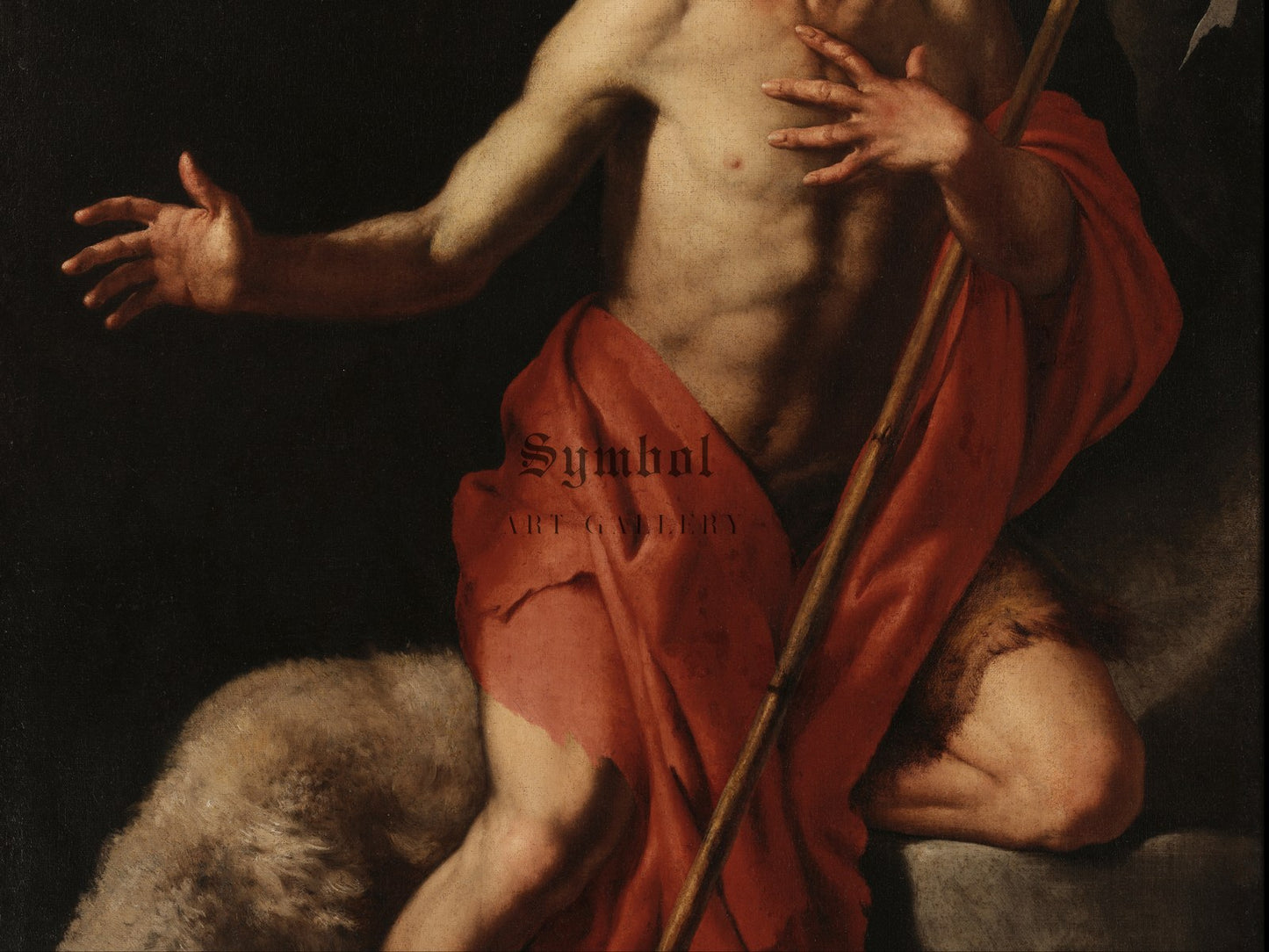 Saint John the Baptist by Cesare Fracanzano 1635, Wall Art Print, Fine Art Reproduction, Museum Quality Decor, Poster