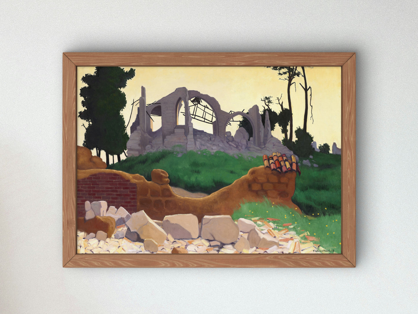 The Church of Souain by Félix Vallotton 1917, Wall Art Print, Fine Art Reproduction, Museum Quality Decor, Poster