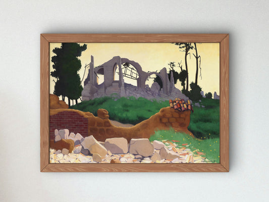 The Church of Souain by Félix Vallotton 1917, Wall Art Print, Fine Art Reproduction, Museum Quality Decor, Poster