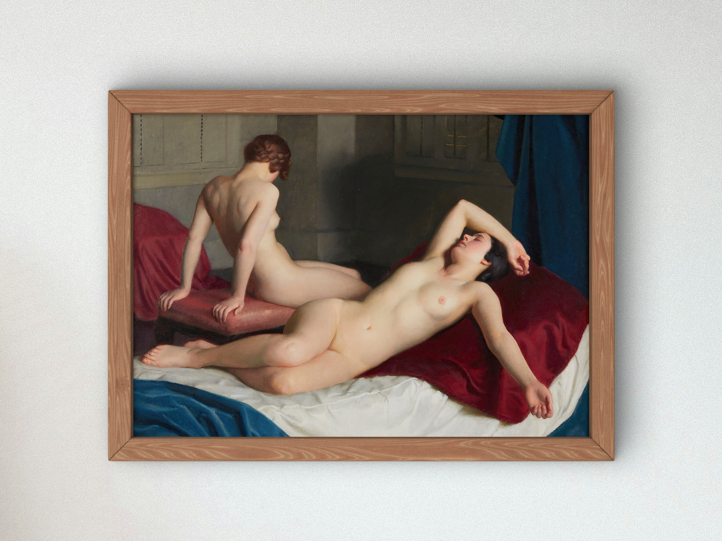 Interior with Two Nudes by William McGregor Paxton 1910, Wall Art Print, Fine Art Reproduction, Museum Quality Decor, Poster