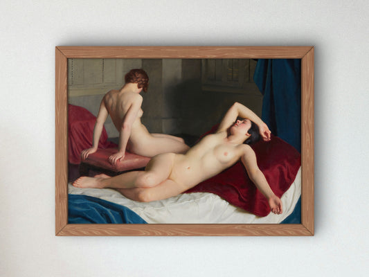 Interior with Two Nudes by William McGregor Paxton 1910, Wall Art Print, Fine Art Reproduction, Museum Quality Decor, Poster