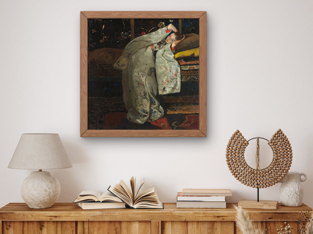 Girl in a White Kimono by George Hendrik Breitner 1894, Wall Art Print, Fine Art Reproduction, Museum Quality Decor, Poster