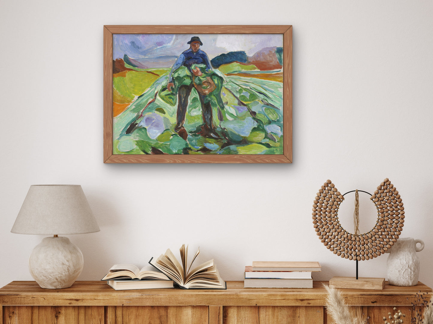 Man in the Cabbage Field by Edvard Munch 1916, Wall Art Print, Fine Art Reproduction, Museum Quality Decor, Poster