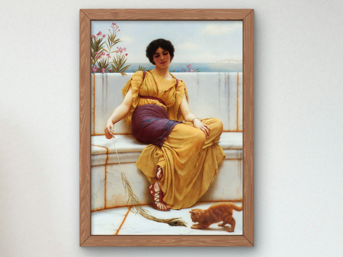 Idleness by John William Godward 1900, Wall Art Print, Fine Art Reproduction, Museum Quality Decor, Poster