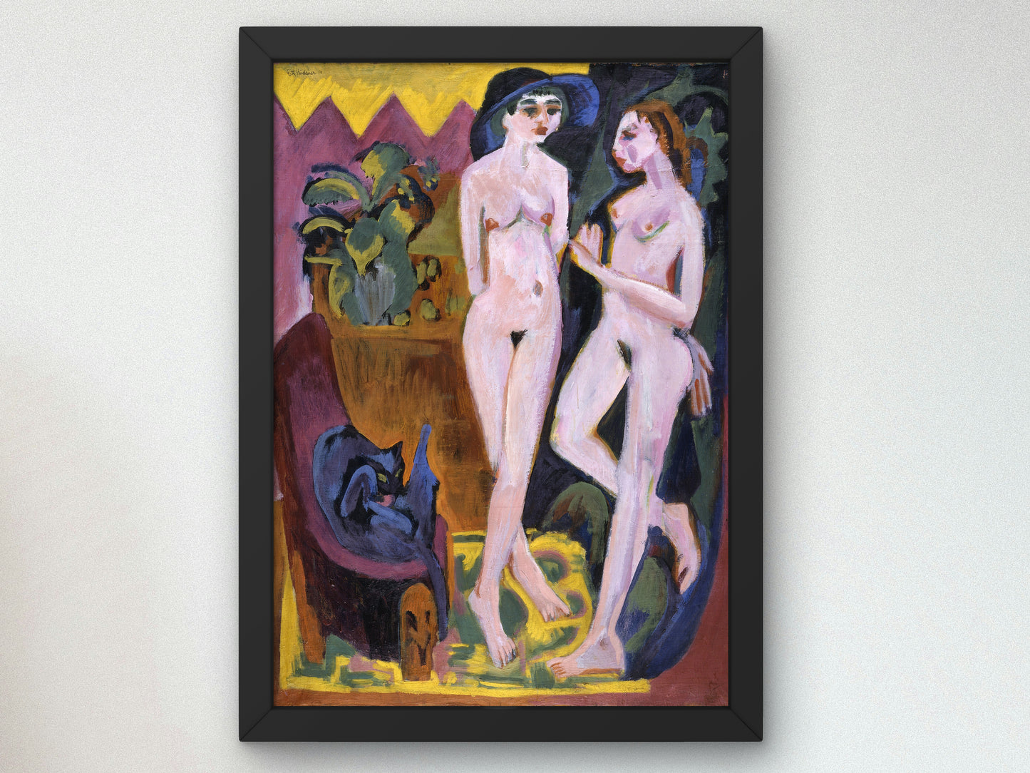 Two Nudes in a Room by Ernst Ludwig Kirchner 1914, Wall Art Print, Fine Art Reproduction, Museum Quality Decor, Poster