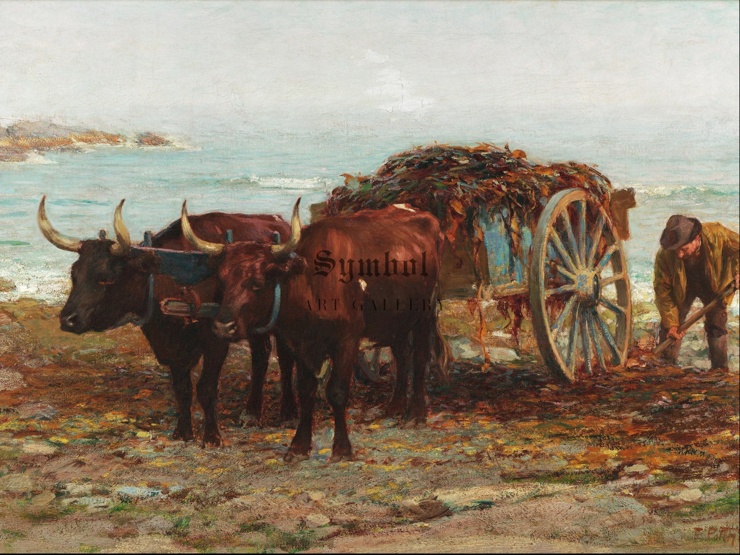 Gathering Seaweed by Edward Henry Potthast 1905, Wall Art Print, Fine Art Reproduction, Museum Quality Decor, Poster