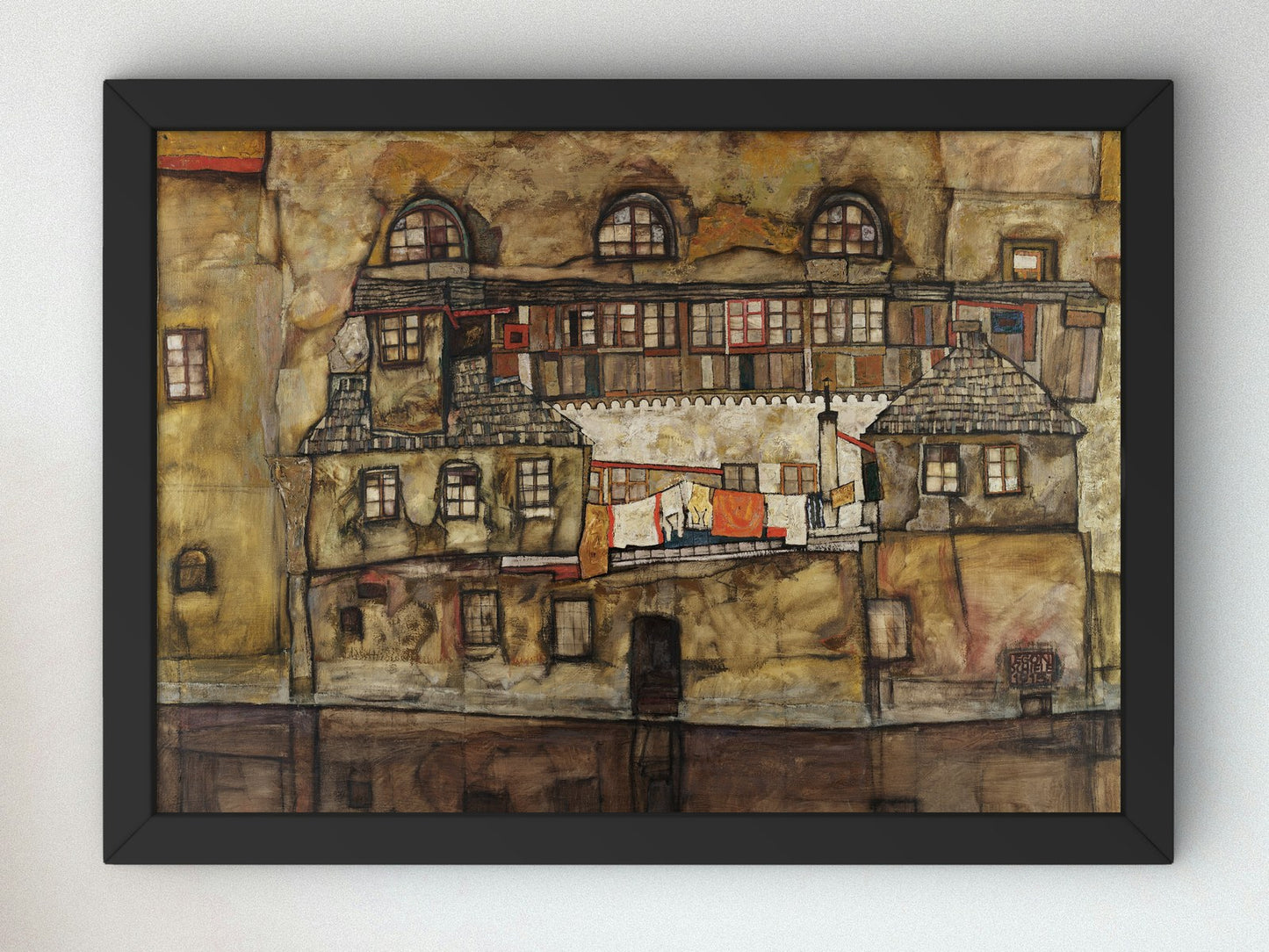 House Wall on the River by Egon Schiele 1915, Wall Art Print, Fine Art Reproduction, Museum Quality Decor, Poster