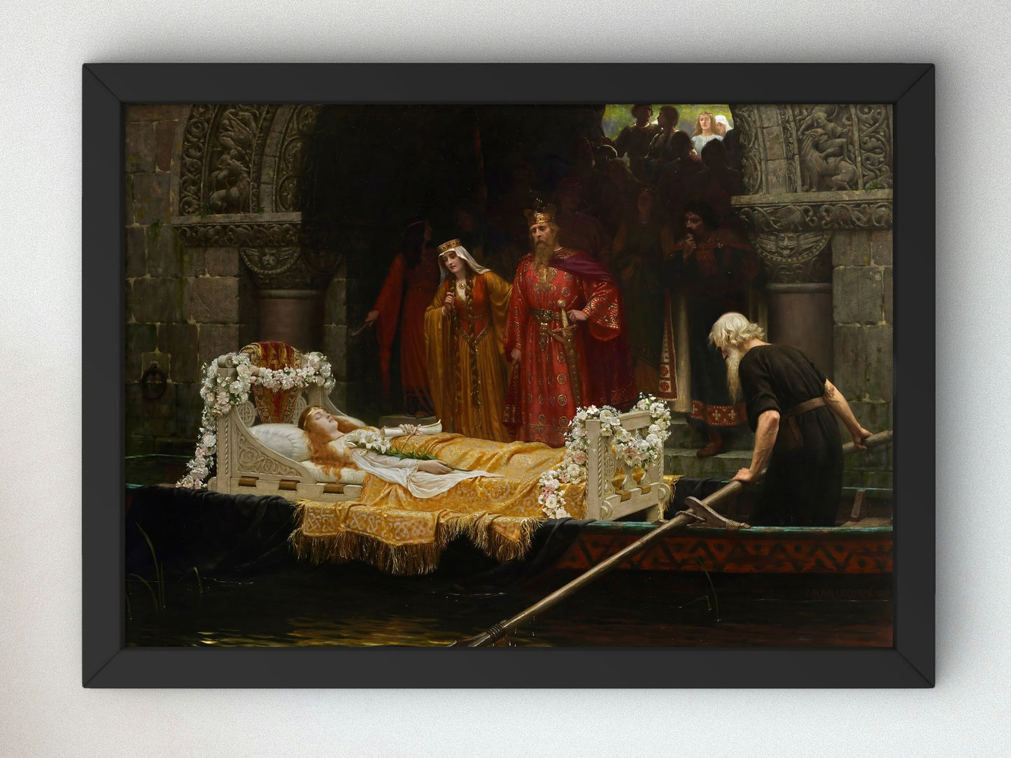 Elaine by Edmund Leighton 1899, Wall Art Print, Fine Art Reproduction, Museum Quality Decor, Poster