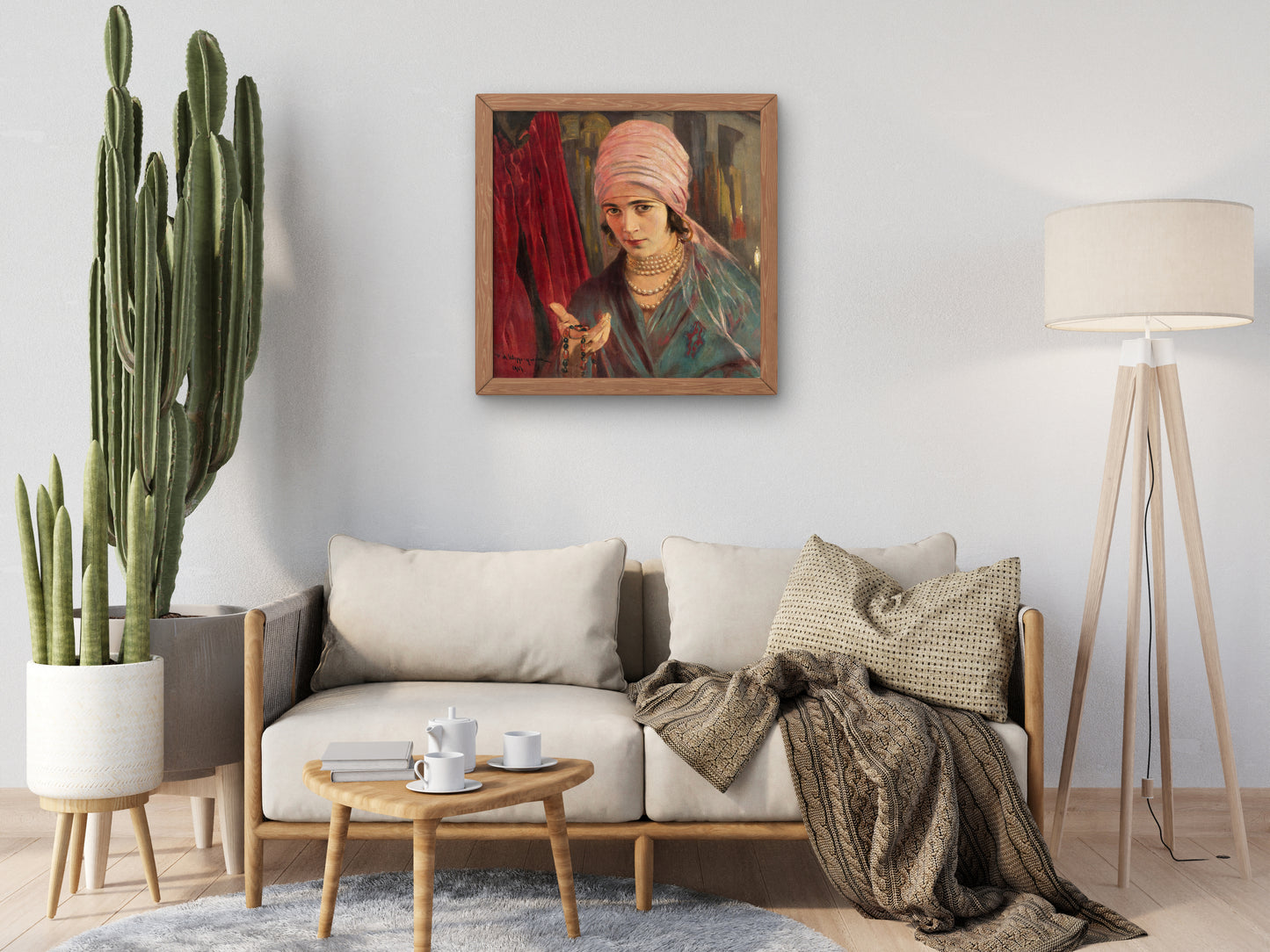 Woman with Corals by Feliks Michał Wygrzywalski 1907, Wall Art Print, Fine Art Reproduction, Museum Quality Decor, Poster